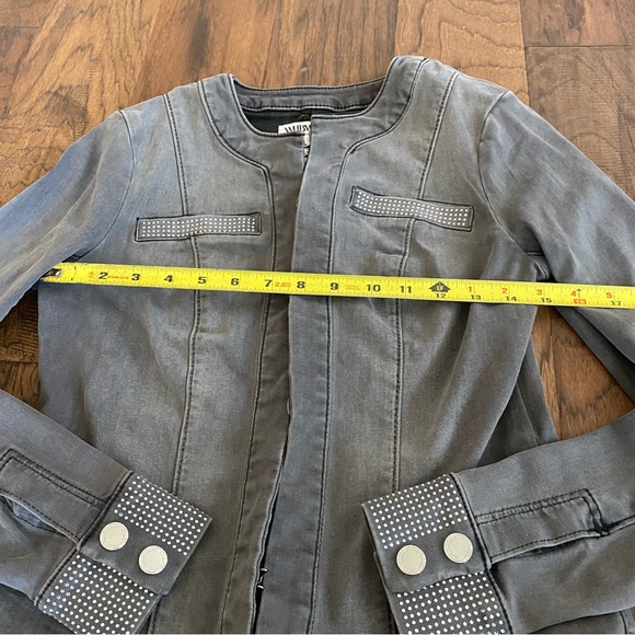 🔲 White House Black Market Denim Moto Jacket - Picture 3 of 8